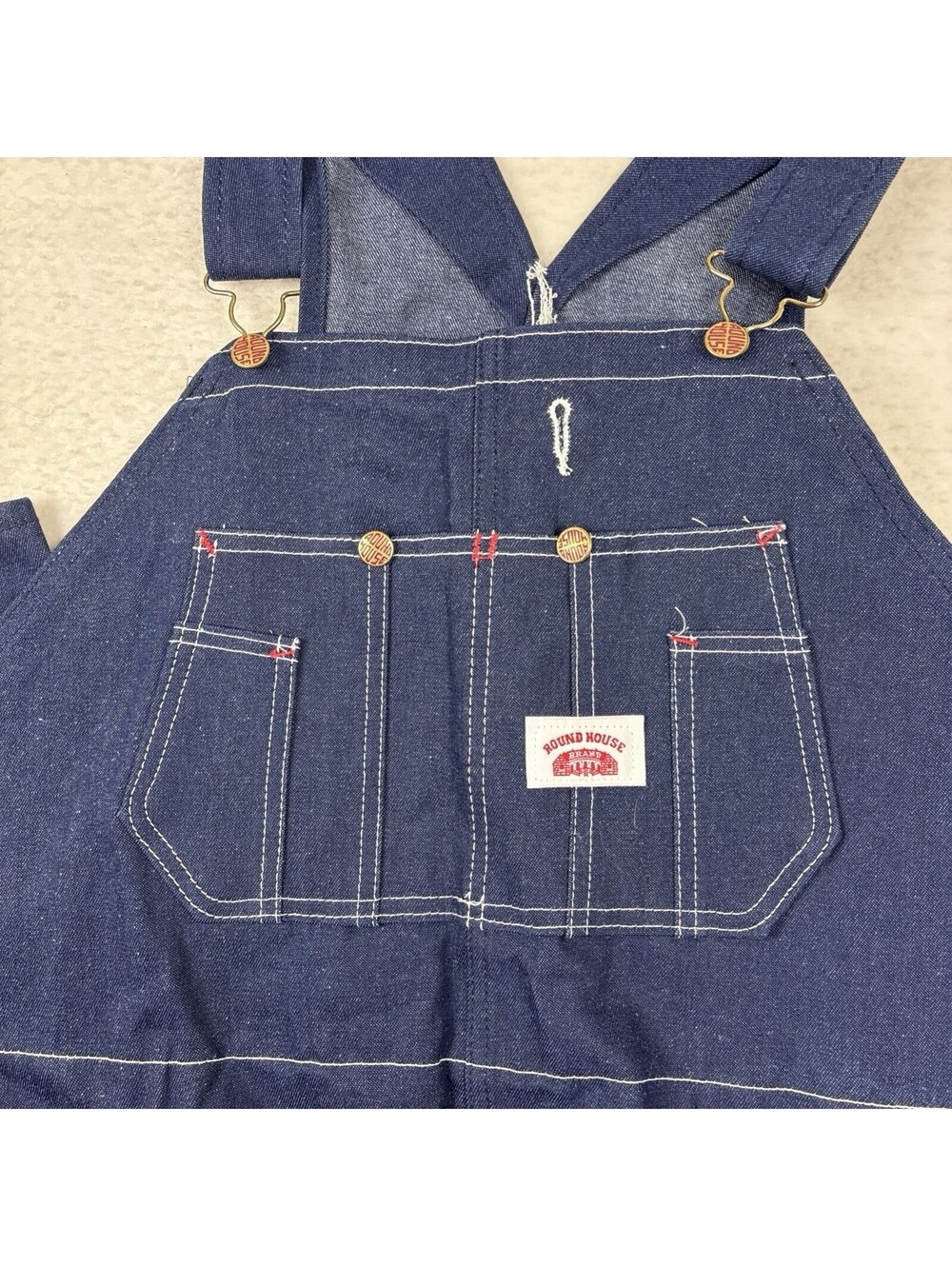 NEW Round House Bib Overalls Mens Size 56x30 Denim Made In USA - Picture 3 of 9